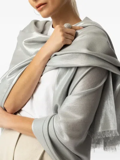 Jane Carr Summer Cosmos Scarf In Gray