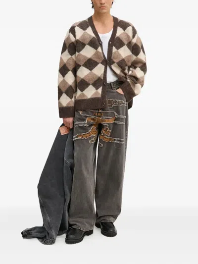 Won Hundred Edmonton Argyle Buttoned Cardigan In Brown