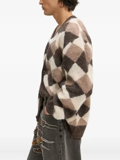 Won Hundred Edmonton Argyle Buttoned Cardigan In Brown