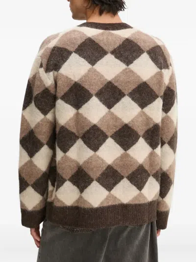Won Hundred Edmonton Argyle Buttoned Cardigan In Brown