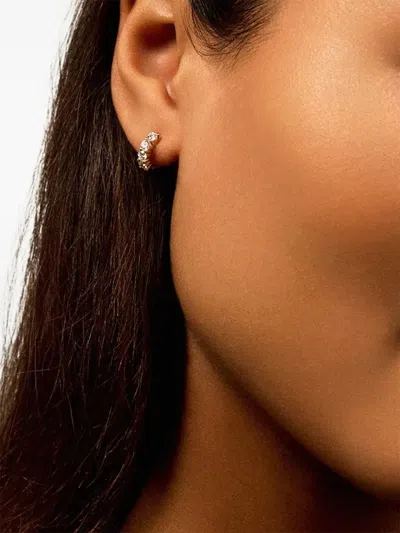 Melissa Kaye 18k Yellow Gold Diamond Huggie Hoop Earrings In Multi