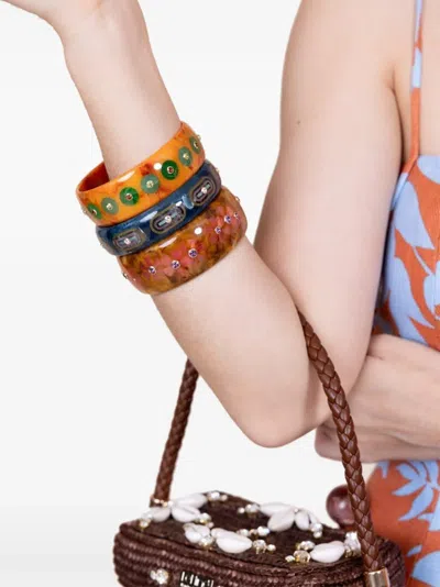 Mark Davis 18k Yellow Gold Bakelite Bracelet In Brown