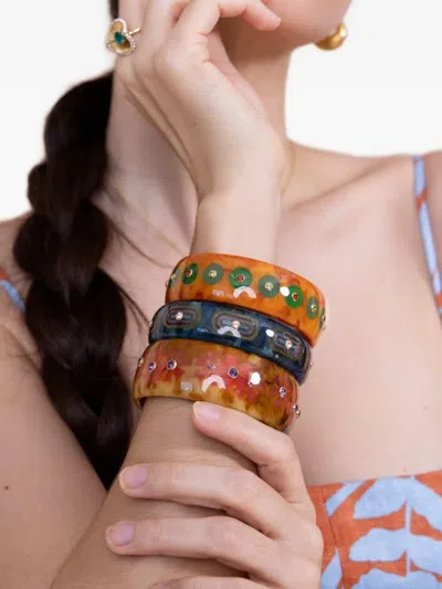 Mark Davis 18k Yellow Gold Bakelite Bracelet In Brown