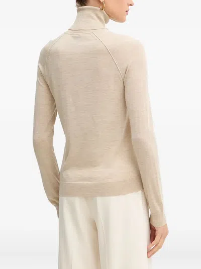 Hugo Boss Roll-neck Long-sleeve Sweater In White