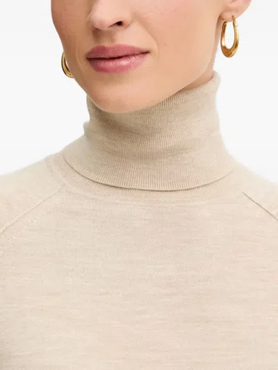 Hugo Boss Roll-neck Long-sleeve Sweater In White