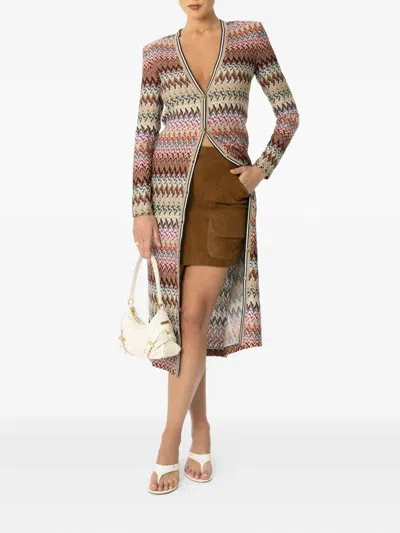Missoni Chevron-pattern Button-front Cardigan In Multi