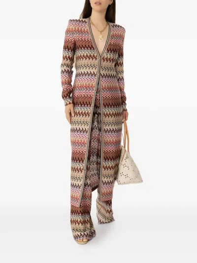 Missoni Chevron-pattern Button-front Cardigan In Multi