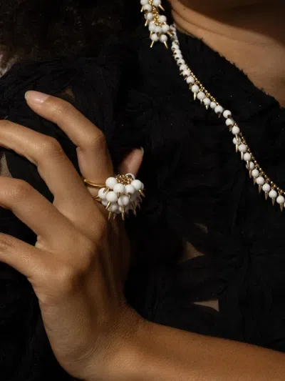 Brooks Brothers 18k Yellow Gold Spiked Muse Onyx And Diamond Ring In Gold