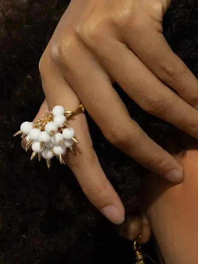 Brooks Brothers 18k Yellow Gold Spiked Muse Onyx And Diamond Ring In Gold