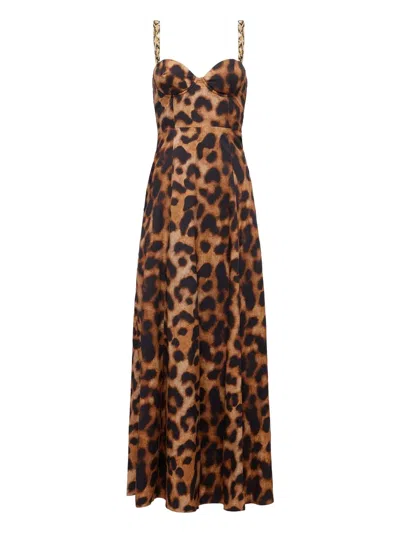 L'agence Sutton Leopard-print Maxi Dress In Animal Print