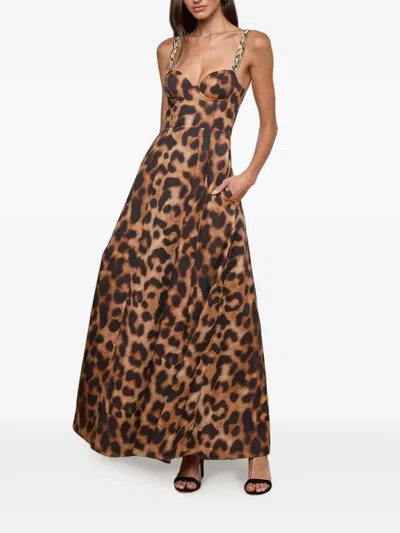 L'agence Sutton Leopard-print Maxi Dress In Animal Print