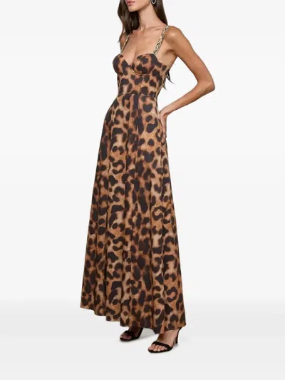 L'agence Sutton Leopard-print Maxi Dress In Animal Print