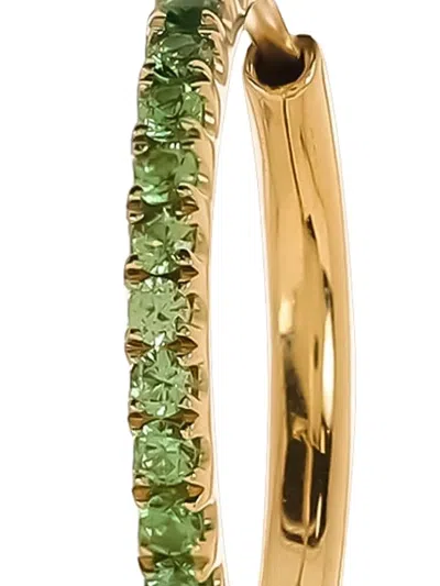 Lisa Nik 18kt Yellow Gold Ombre Sapphire Hoop Earrings In Brown