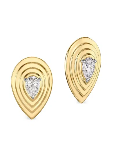 Phillips House 18k Yellow Gold Pear Stories Diamond Earrings In Gold