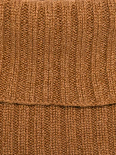 Dell'oglio Ribbed Scarf In Brown