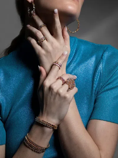 Suzanne Kalan 18kt Yellow Gold Sapphire Band Ring In Multi