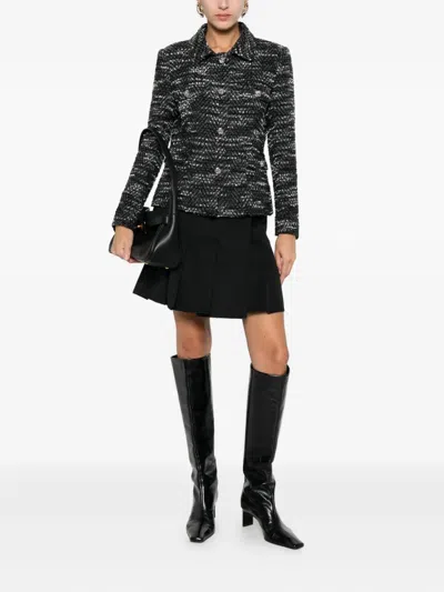 Tagliatore Textured Button-fastening Jacket In Black