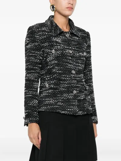 Tagliatore Textured Button-fastening Jacket In Black