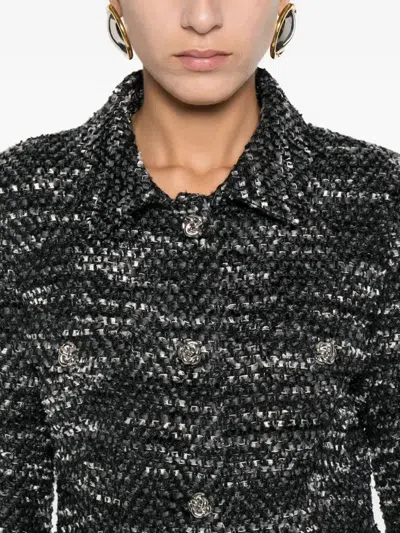 Tagliatore Textured Button-fastening Jacket In Black