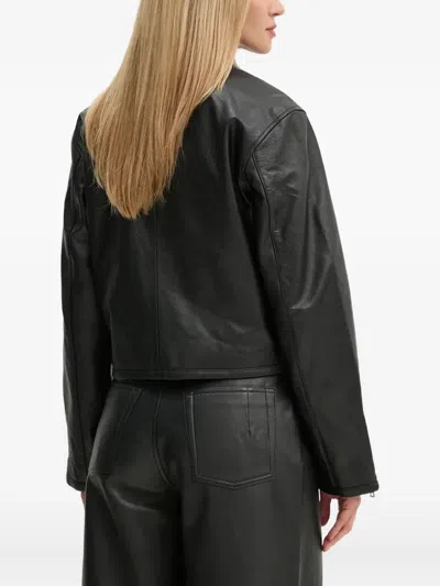 Won Hundred Zip-up Leather Jacket In Black
