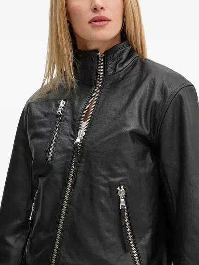 Won Hundred Zip-up Leather Jacket In Black