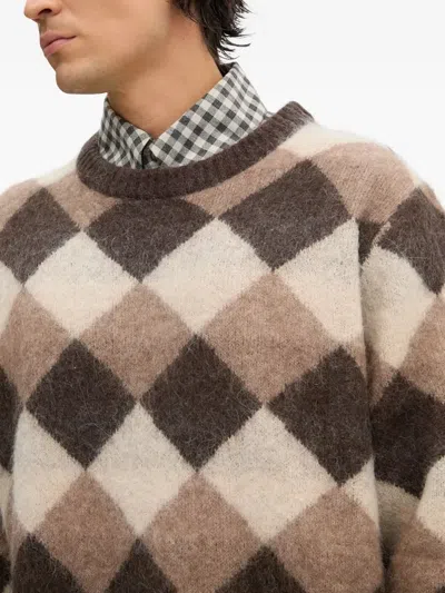 Won Hundred Argyle-pattern Crew-neck Sweater In Multi