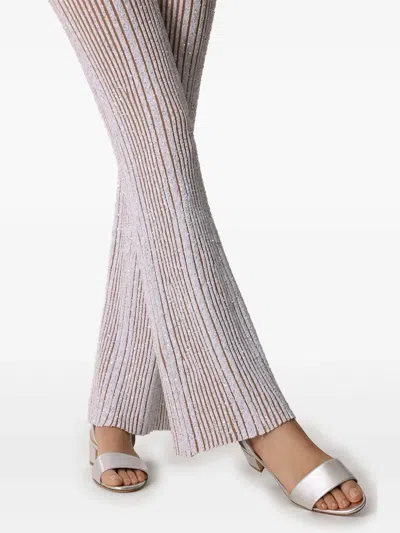 Manolo Blahnik 40mm Patopia Sandals In Silver