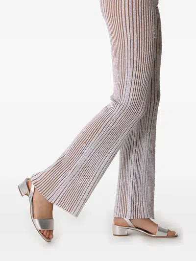 Manolo Blahnik 40mm Patopia Sandals In Silver