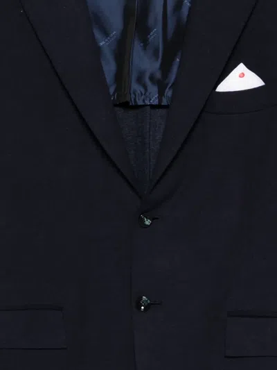 Kiton Single-breasted Jacket In Blue