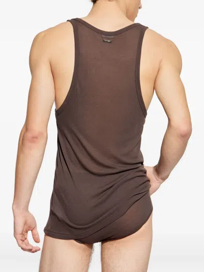 Dsquared2 Ribbed Tank Top In Brown