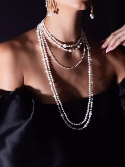 Mizuki 14kt Yellow Gold Bubble Pearl Necklace In White