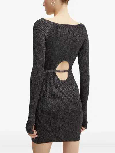 Versace Jeans Couture Keyhole Tie Mini Dress In Black