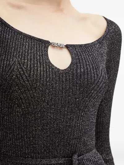 Versace Jeans Couture Keyhole Tie Mini Dress In Black