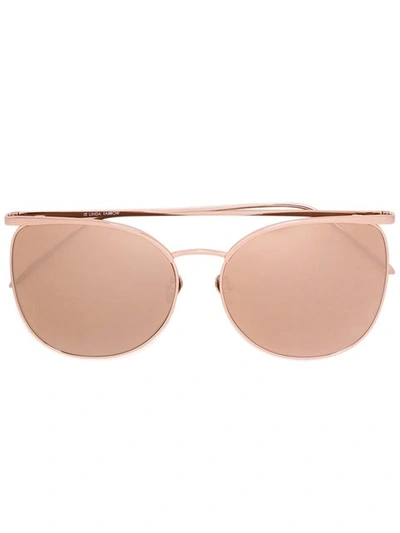 Linda Farrow Oversized Shaped Sunglasses In Metallic