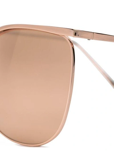 Shop Linda Farrow Oversized Shaped Sunglasses In Metallic