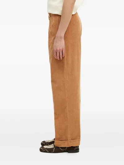 Wood Wood Cuffed-hem Corduroy Trousers In Brown