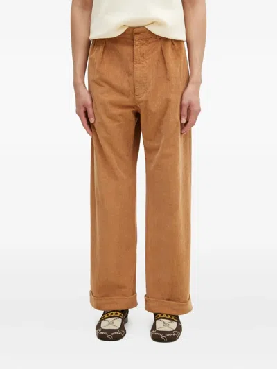 Wood Wood Cuffed-hem Corduroy Trousers In Brown