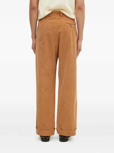 Wood Wood Cuffed-hem Corduroy Trousers In Brown