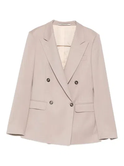 Tagliatore Double-breasted Buttoned Suit In Neutral