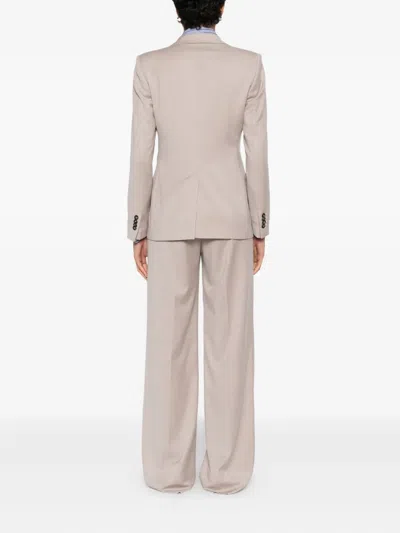 Tagliatore Double-breasted Buttoned Suit In Neutral