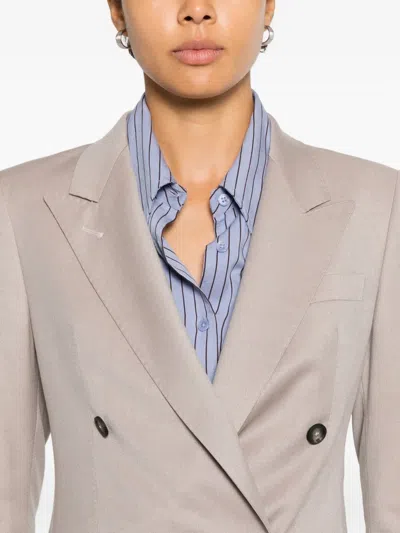 Tagliatore Double-breasted Buttoned Suit In Neutral