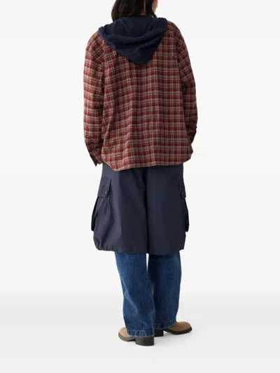Studio Tomboy Check-pattern Hooded Shirt In Multi
