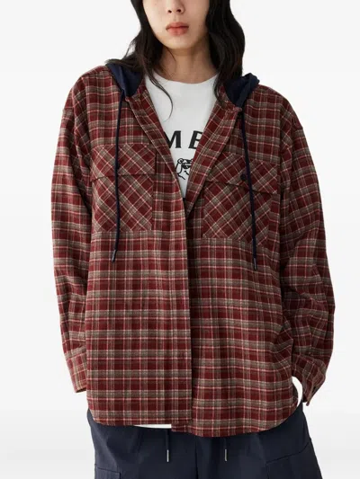 Studio Tomboy Check-pattern Hooded Shirt In Multi