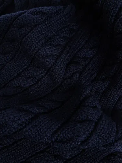 Bally Cable-knit Scarf In Blue