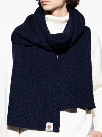 Bally Cable-knit Scarf In Blue