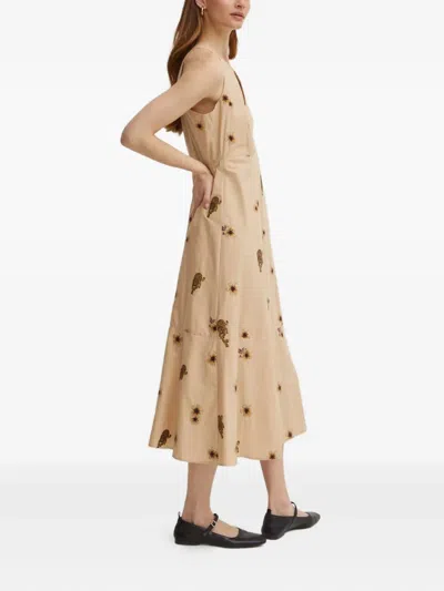 Twinset Animal-print Midi Dress In Neutral