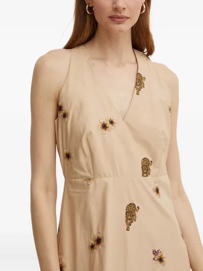 Twinset Animal-print Midi Dress In Neutral