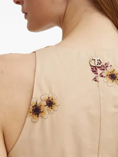 Twinset Animal-print Midi Dress In Neutral