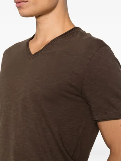 John Varvatos Miles V-neck T-shirt In Brown