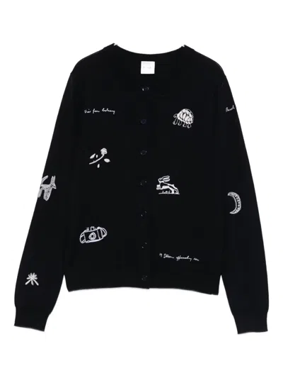 Paul Smith Embroidered Cardigan In Black
